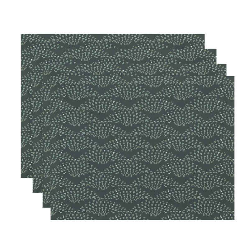 Ladwig Polyester Abstract Rectangle Placemat, Green