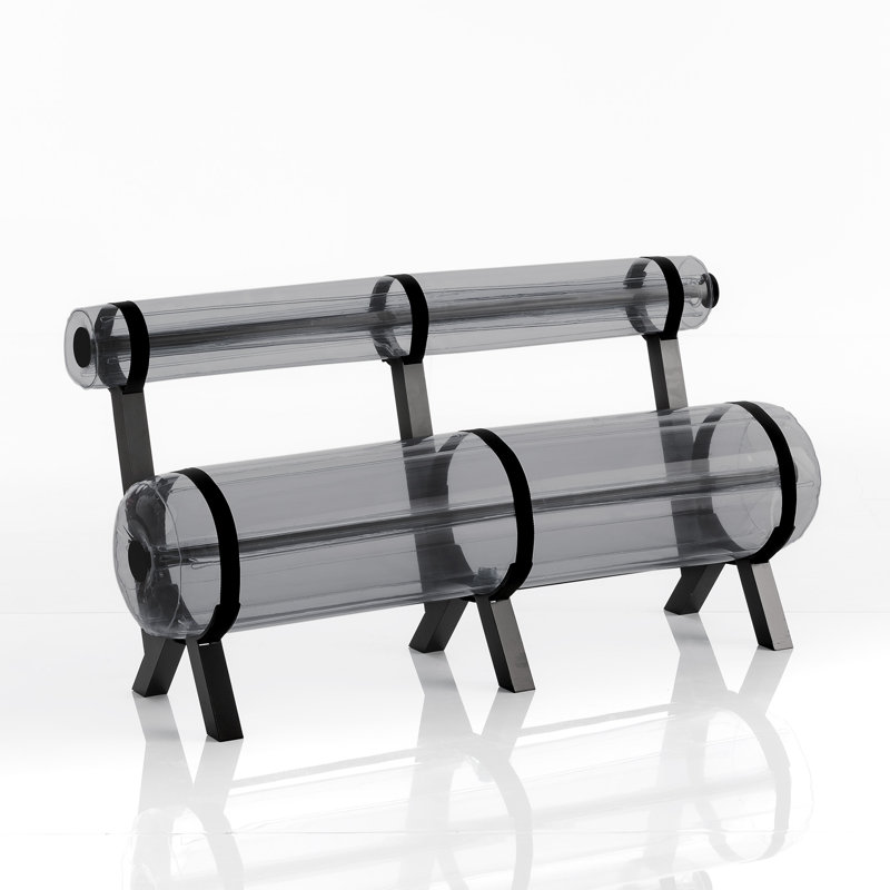 L150 Aluminium And Crystal Black PVC Bench, Black
