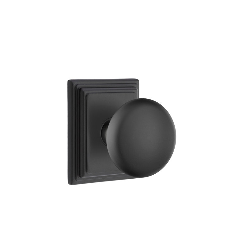 Passage Providence Knob with Wilshire Rose, Flat Black