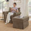 Chaise d'appoint rembourrée avec repose-pieds en chenille-743789297