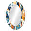 Symphonie botanique orange et bleue II - miroir unique abstrait, grand miroir mural moderne, impression d'art en métal-121503502-121503505