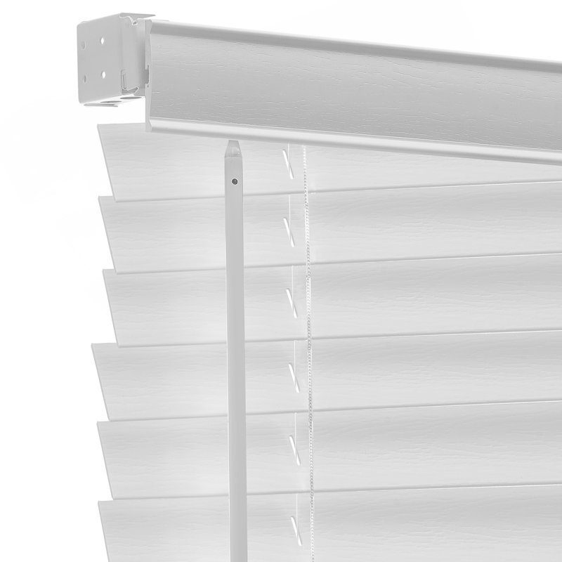 Store en simili bois à lattes 2 "l 34,5" x H 60 "stores sans cordon et abat-jour blanc