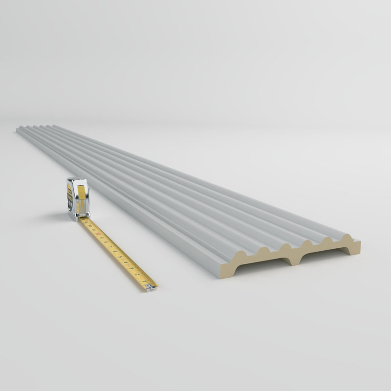 Gray Urethane Reeded Casing Set of 8
