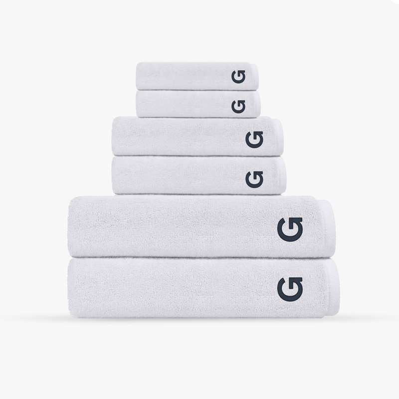 Monogrammed Cloer 6 pcs Turkish Towels Set, G, White