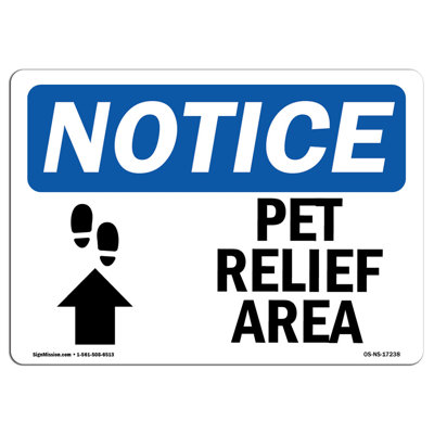 Pet Relief Area up Arrow Sign
