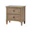 Table de chevet 2 gris chaud brossé au fil de fer, poignée ronde en bronze, bois massif et, parfaite pour la chambre à coucher, rangement à deux tiroirs, texture grain, petits espaces compacts, 22,48 po de profondeur, 16,03 de largeur, 24,26 de hauteur, 44,7 po