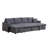Modern Sofaartemax  U-Shape Pull-Out Sleeper Sectional Sofa With Double Storage Spaces , Gray