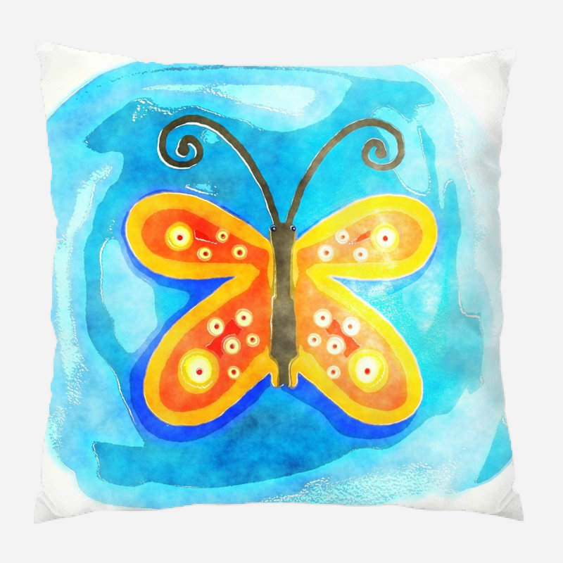 Coussin watercolour Muskego, Microsuède, Intérieur