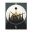 Horloge murale paysage abstrait sur fond de pleine lune minimaliste en vert et bleu-99636444