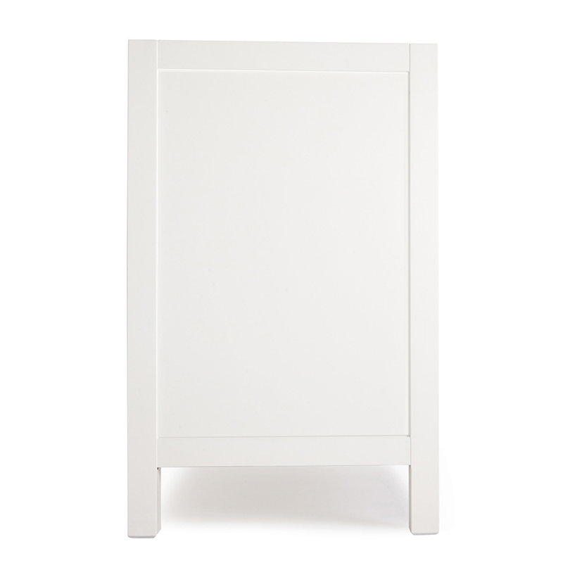 Cambridge Left Offset 36" Single Bathroom Vanity Base Only, Brushed Nickel, White