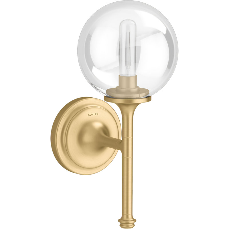 Bellera™ 1 Light Indoor Wall Sconce with Globular Glass Shade, Brushed Moderne Brass