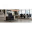 Fauteuil de direction en cuir synthétique à haut dossier avec coussin à ressorts, fauteuil d'ordinateur pivotant ergonomique avec accoudoirs chromés, capacité de 350 lb pour le bureau personnel, noir