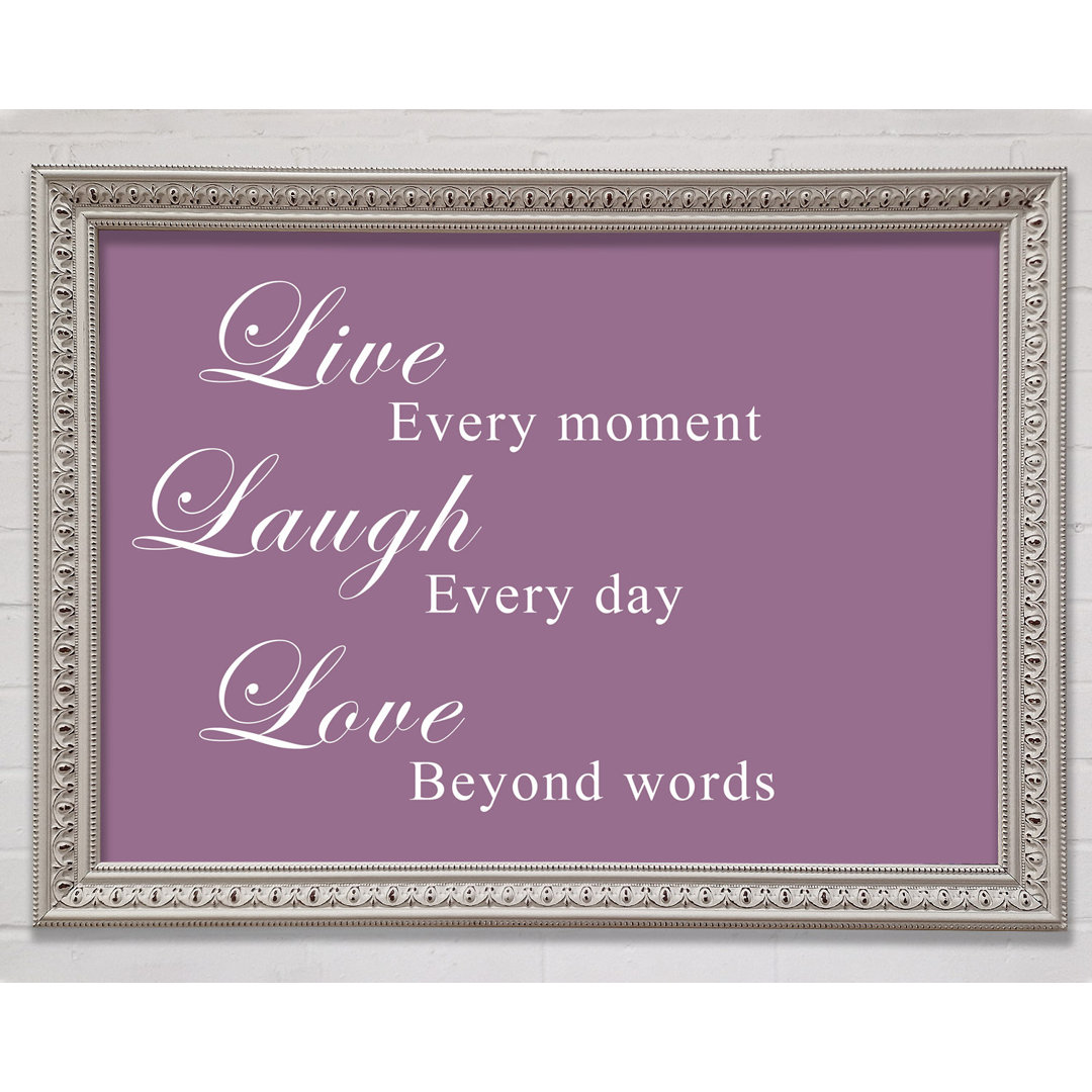 Love Quote Live Laugh Love Dusty Pink Gerahmter Druck