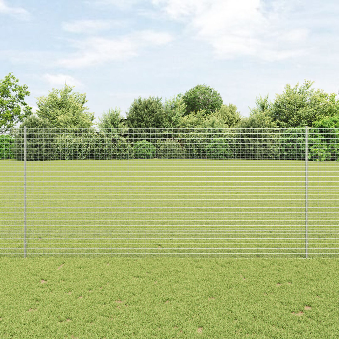 Welded Wire Fence With 22 U Posts Silver 1.4X25 M Steel