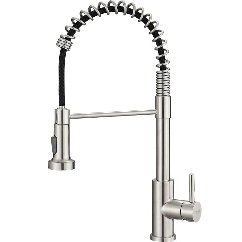 Robinet de cuisine noir mat avec ouverture escamotable, connexion de fuite, étapes d'installation simple, poignée simple élégante, maintien de l'hygiène facile