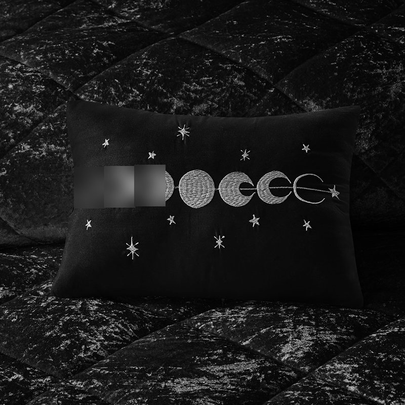 Literie en velours simple / simple TG, Housse de couette simple / simple TG + 3 pièces a, Noir