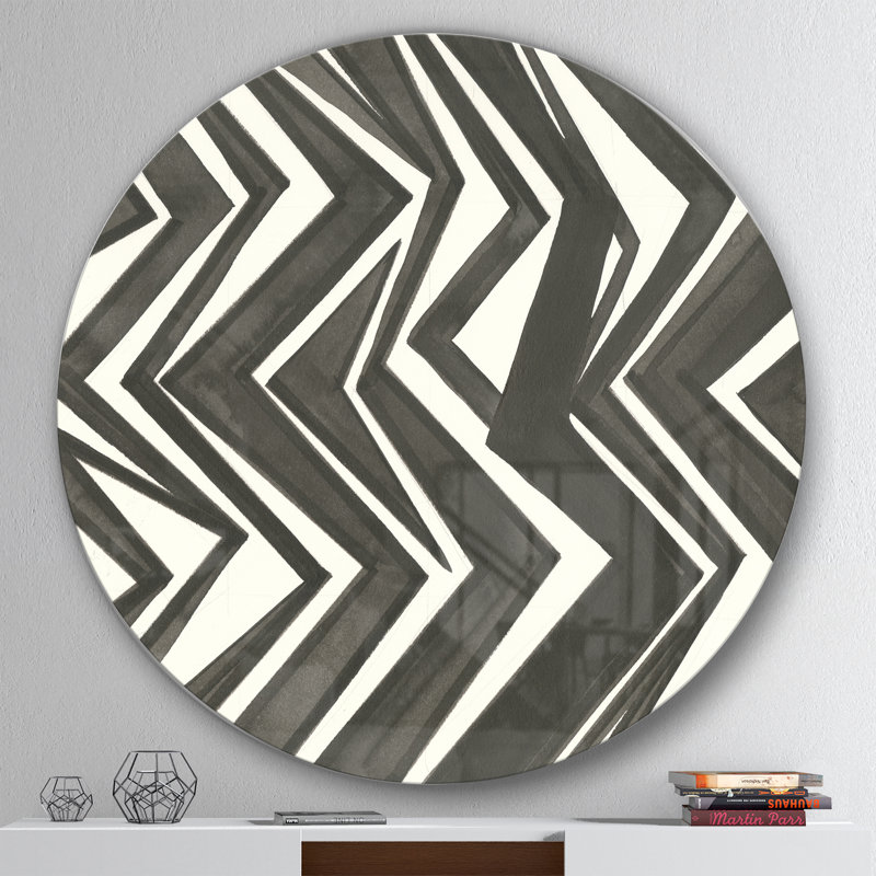 « minimalic graphics vi »-impression sur cercle métallique, H 36 po x l 36 po