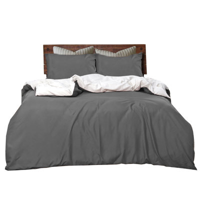 Jersen Microfiber Solid Colour Duvet Cover Set with Pillowcases Included
