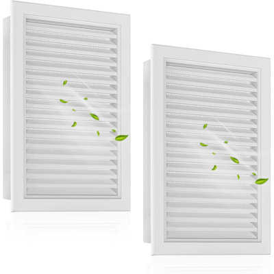 2-Pack Paintable Gable Vents - 12" x 18" Aluminum with Screen