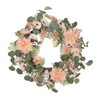 Couronne en plastique de marguerite d'eucalyptus multicolore 24 po