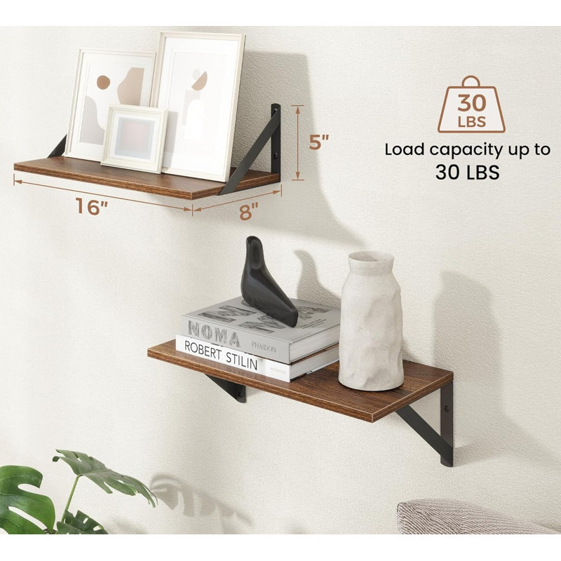 2 Piece Wood Floating Shelf