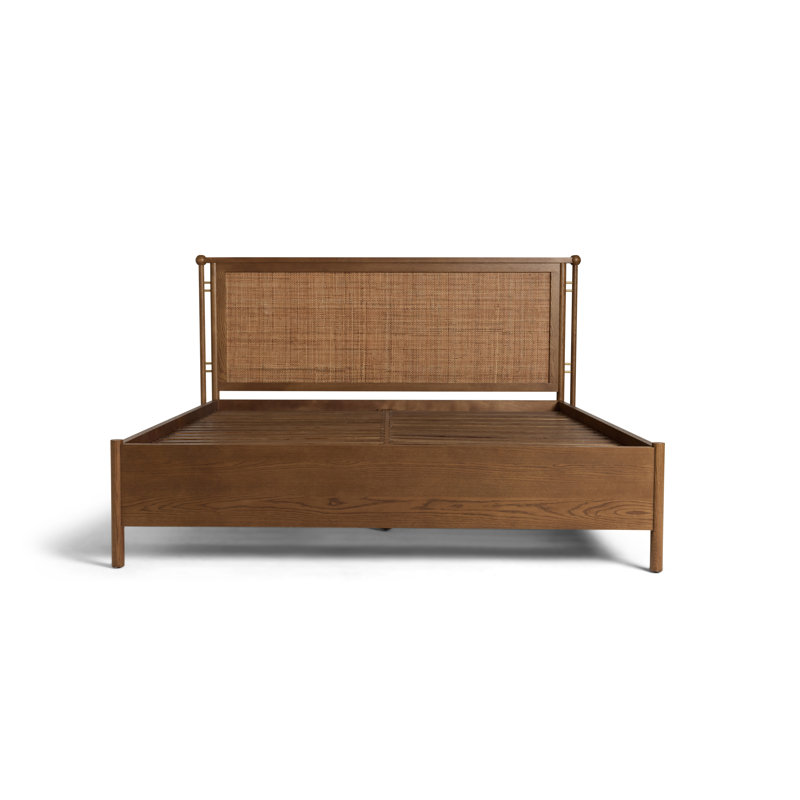 Clover Wood & Woven Bed - King