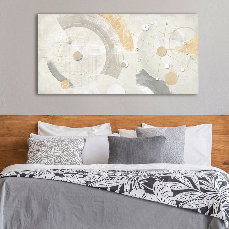 Twin orbits 1 Piece Wrapped Canvas Wall Art, 50cm H x 100cm W x 4cm D