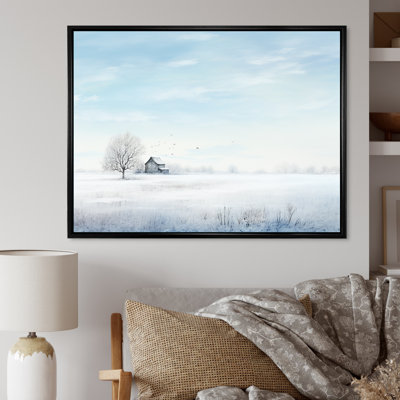 Paysage d'hiver, minimalisme sur toile