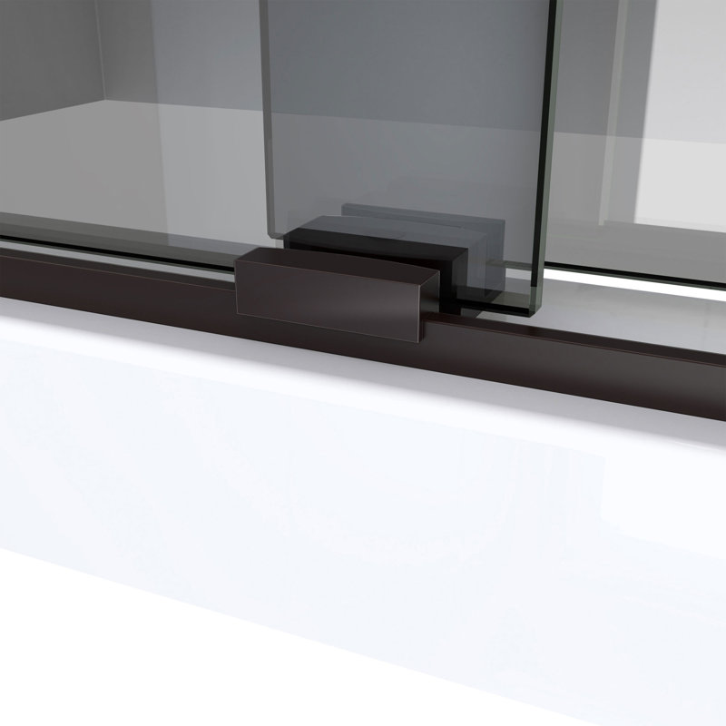 Sapphire-V 56cm W x 62cm H Frameless Tub Door with, Oil Rubbed Bronze