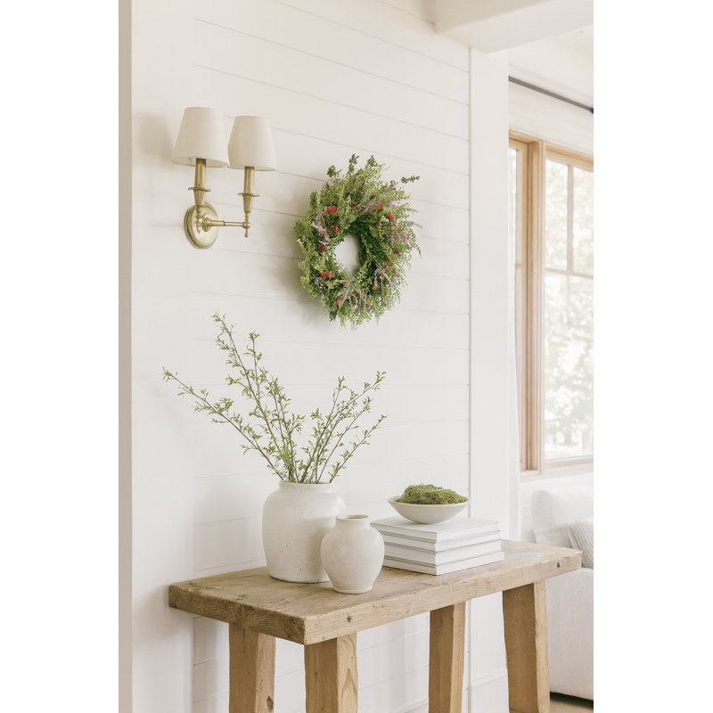 Handmade Dried Spring Posies Wreath, 22" H x 22" W x 5" D