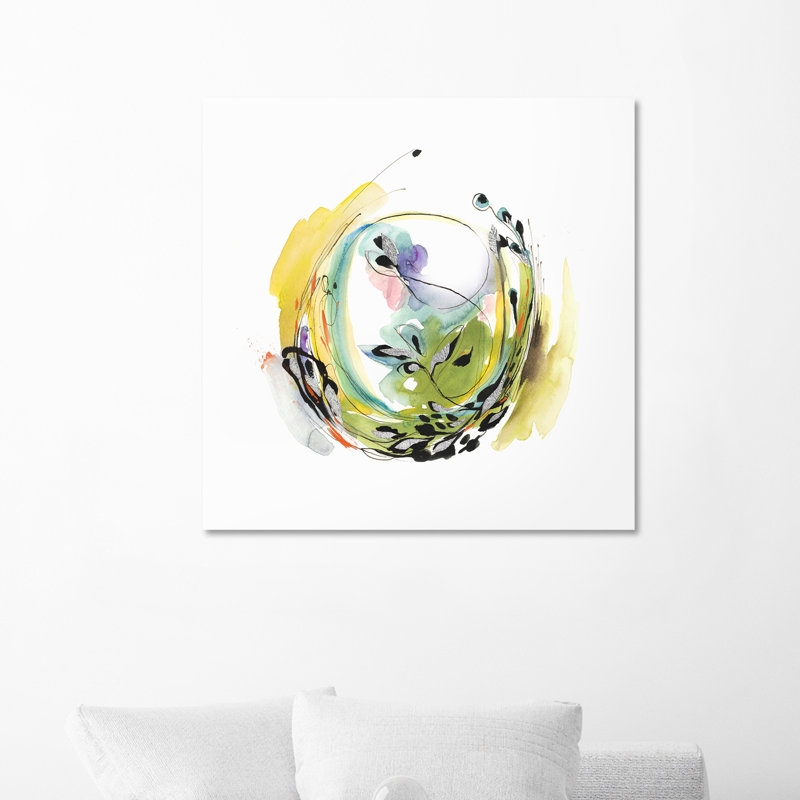 Flower Nest III Print by Elena Carlie, 36" H x 36" W x 1.5" D, Gild Silver