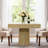 Space-Saving Square Dining Table for 4 – Modern Farmhouse Style with Wooden Pedestal Base – 31.5" Compact Table Ideal for Dining Room, Living Room, Apartment-578295510