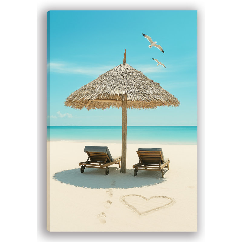 «Tropical Heart - Seaside Romance», art mural sur toile tendue