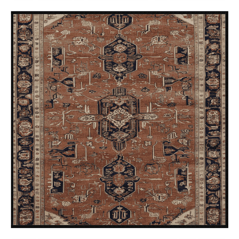 Tapis brun lavable à la machine, Carré 8 pi