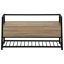 Banc de rangement moderne pour hall d'entrée, 42 po x 16 po, taupe foncé, structure en métal, banc d'assemblage taupe pour entrée, 23 po, espace, noir