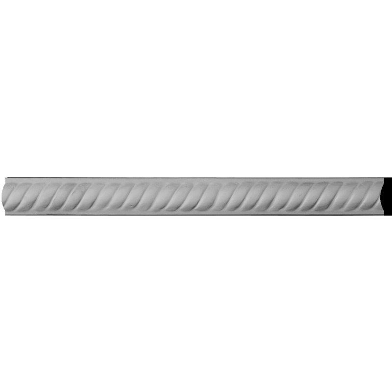 Alexandria White Urethane Rope Panel Crown Moulding, 94.5"