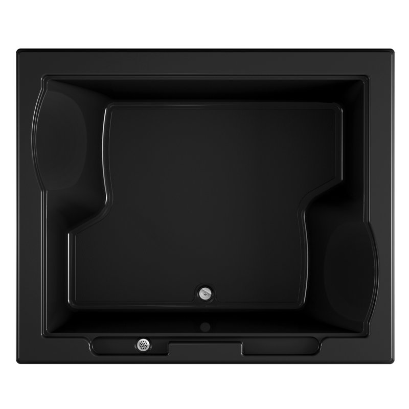 Fuzion® 71.75" x 59.75" Drop in/Undermount Soaking Bathtub, Black, White