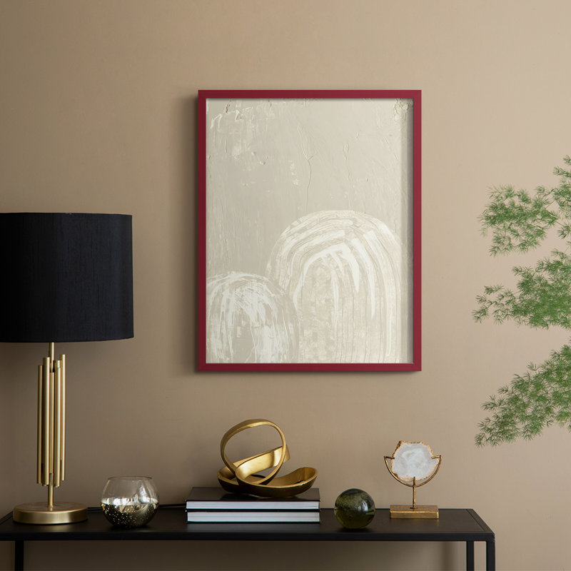 Sandy Arcs III, reproduction encadrée - bois massif, H 11 po x l 9 po, Rouge