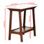 Table d'appoint rétro ardoise rétro brun rougeâtre avec tablette de rangement, table de chevet mince