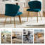Fauteuil d'appoint moderne en velours avec dossier capitonné Leona H 29 po-764843809