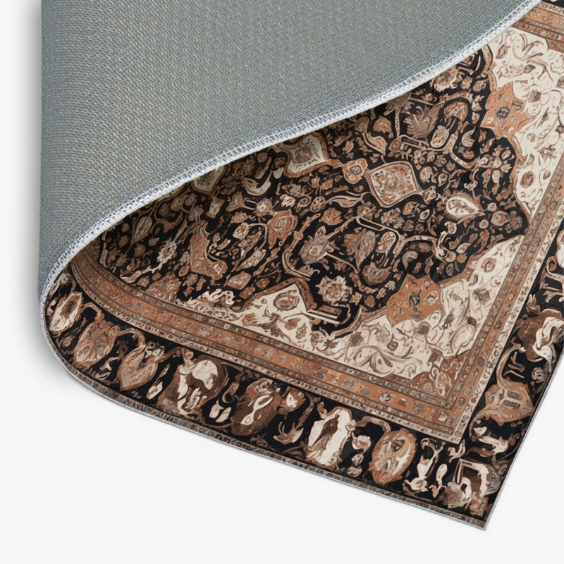 Tapis d'intérieur et d'extérieur brun Persian, Rectangulaire 8 pi x 10 pi