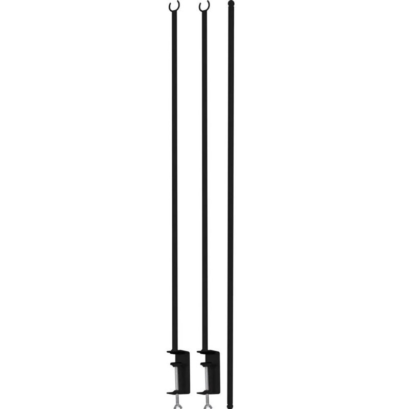 ProGarden Decoration Table Rod with Table Clamp Metal, Black