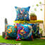 Indoor / Outdoor Blue Square Throw Pillow Cover