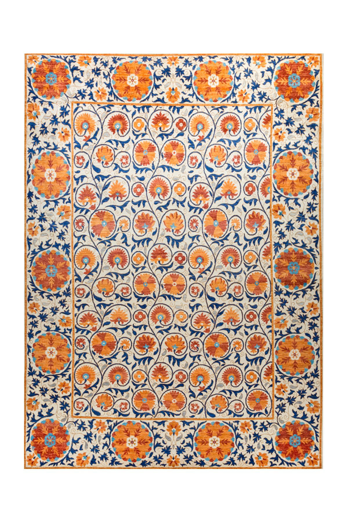 Bungalow Rose Suzani Tile Pattern Ethnic Orange Brick Colored ...