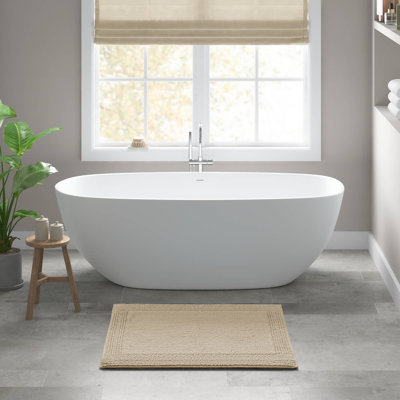 Splendor Natural 100% Cotton Tufted 3000 GSM Reversible 21x34'' Bath Rug