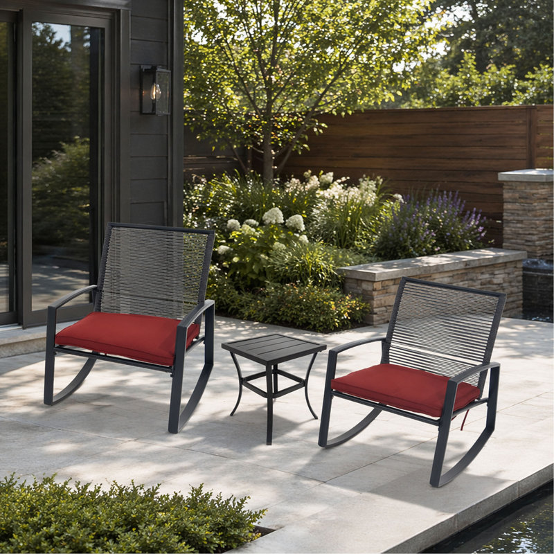 Ensemble de conversation bistro pour 2 personnes, Rouge