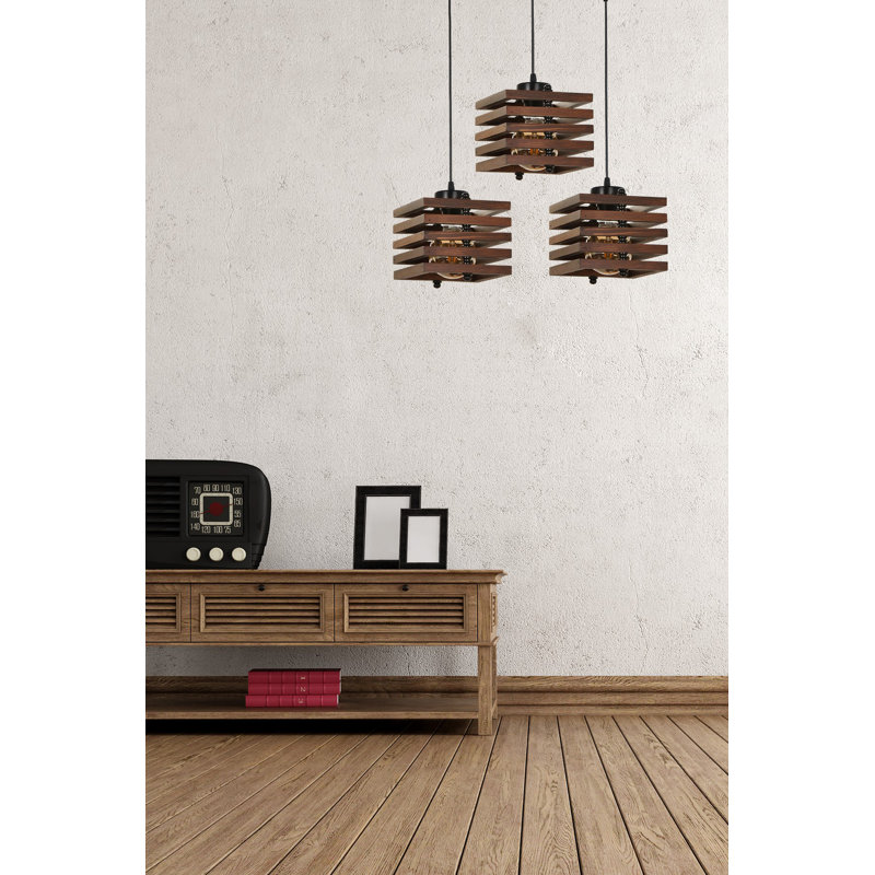Kodi 3 - Light Kitchen Island Pendant, Dark Brown