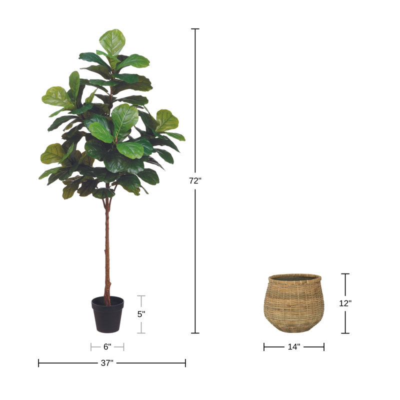 Arbre à violon 6 'avec pot à fleurs en bambou