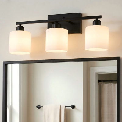 22'' 3-Light Bathroom Vanity Light Fixture with Opal Glass Shades