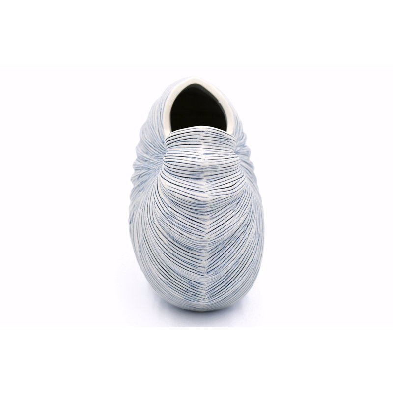 Avaughn Handmade Table Vase, Blue, 5.7" H x 6.6" W x 3.4" D